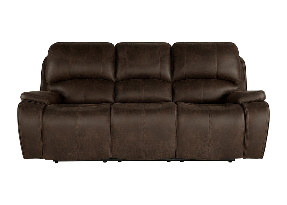 BROOKINGS  SOFA W/DUAL RECLINER-BROWN