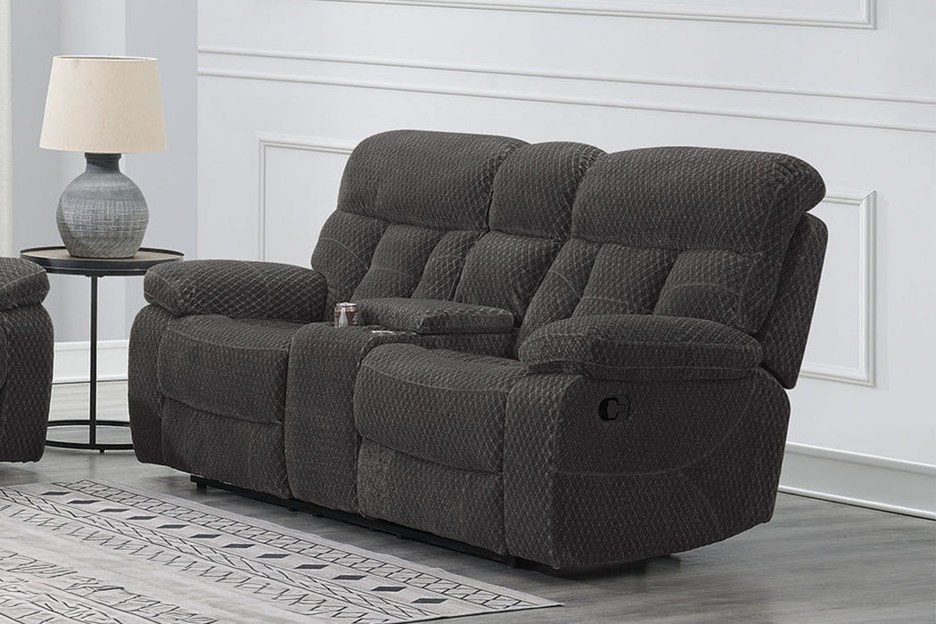 BRAVO CONSOLE LOVESEAT W/ DUAL RECLINERS-CHARCOAL