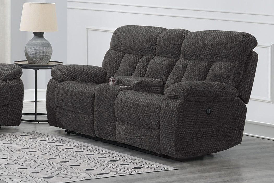 BRAVO CONSOLE LOVESEAT W/ PWR FR-CHARCOAL