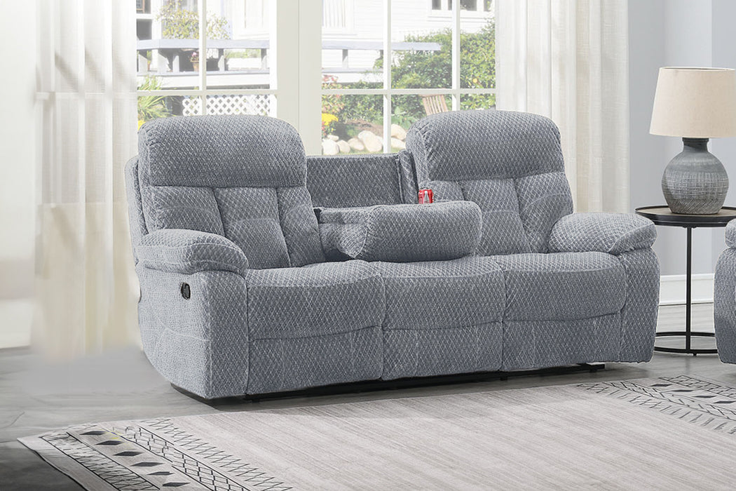 BRAVO SOFA W/DUAL RECLINER-STONE