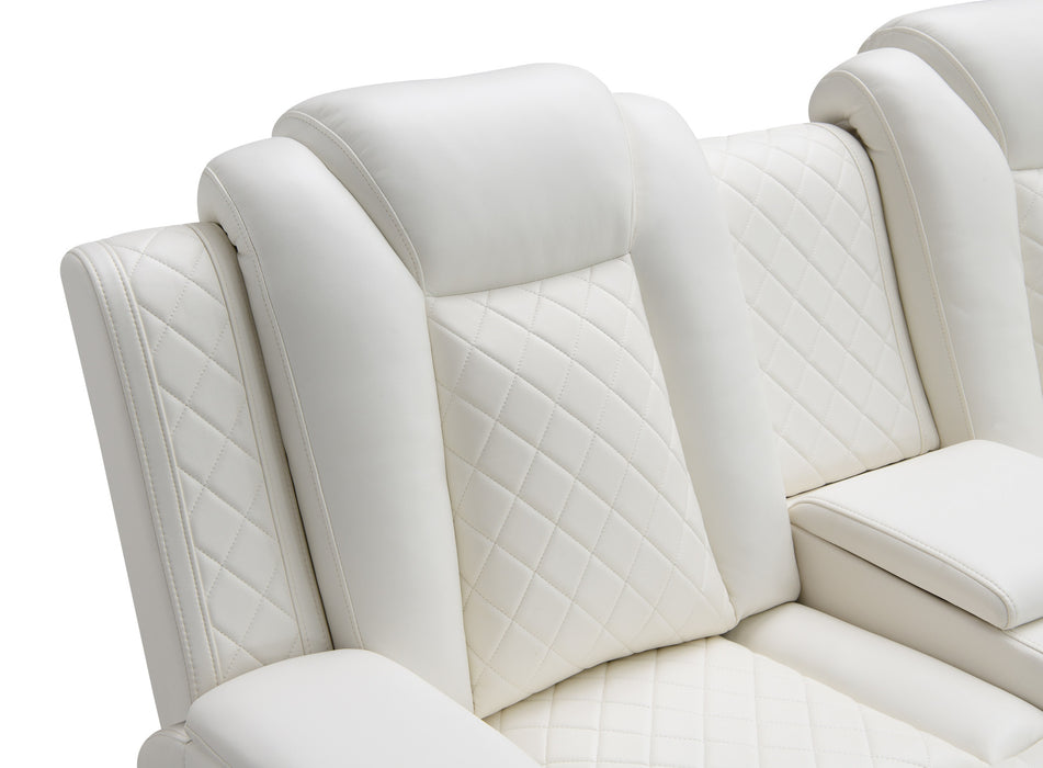 ORION CONSOLE LOVESEAT W/ DUAL RECLINERS-WHITE