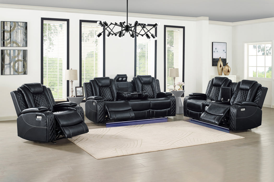 ORION CONSOLE LOVESEAT W/ DUAL RECLINERS-BLACK