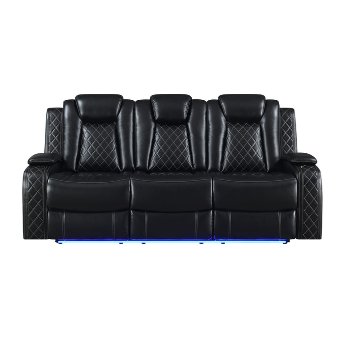 ORION SOFA W/DUAL RECLINER-BLACK