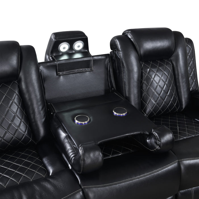 ORION SOFA W/DUAL RECLINER-BLACK