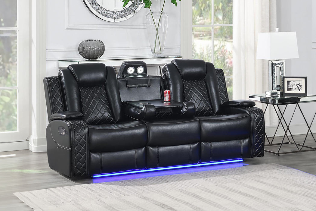 ORION SOFA W/DUAL RECLINER-BLACK