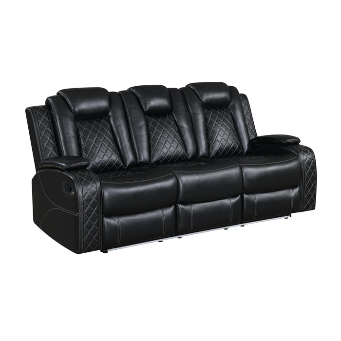 ORION SOFA W/DUAL RECLINER-BLACK