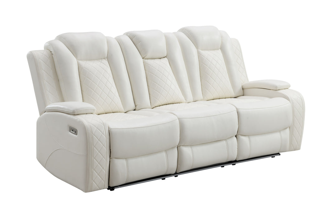 ORION SOFA W/DUAL RECLINER-WHITE