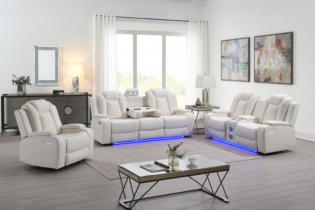 ORION SOFA W/DUAL RECLINER-WHITE