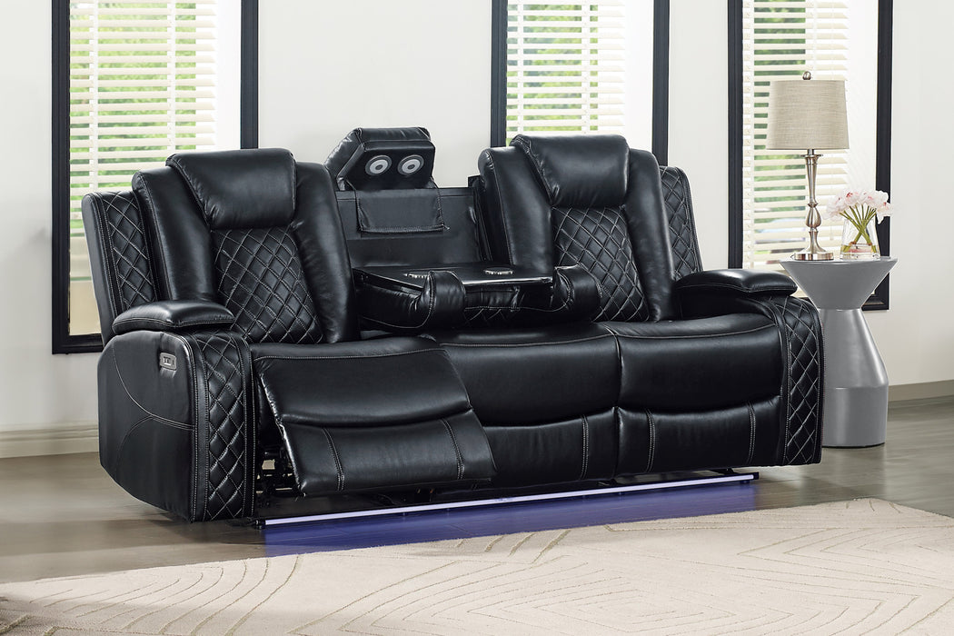 ORION SOFA  W/ PWR FR & HR-BLACK