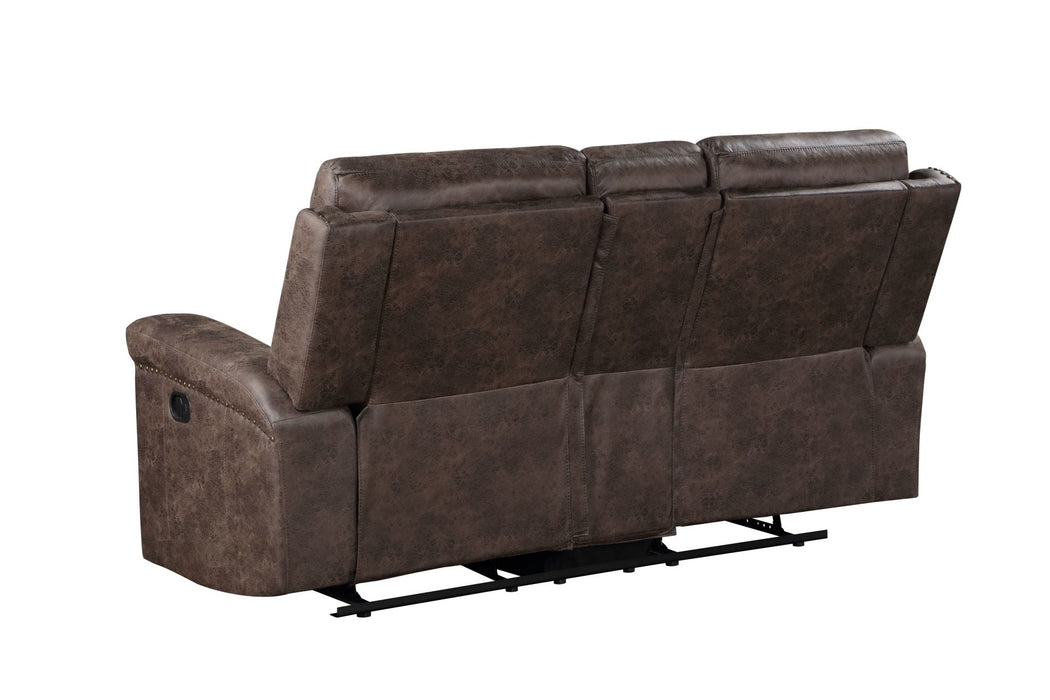 QUADE CONSOLE LOVESEAT W/ DUAL RECLINERS-MOCHA