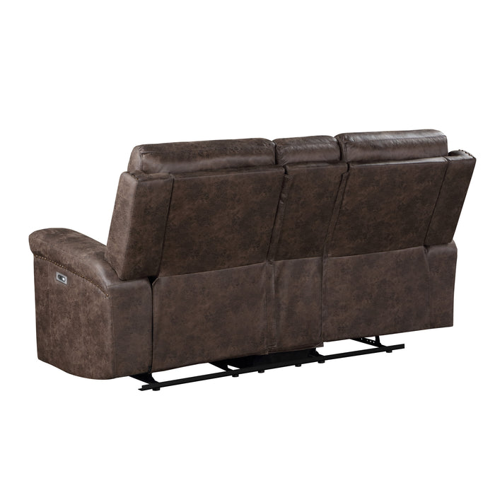 QUADE CONSOLE LOVESEAT W/ PWR FR-MOCHA