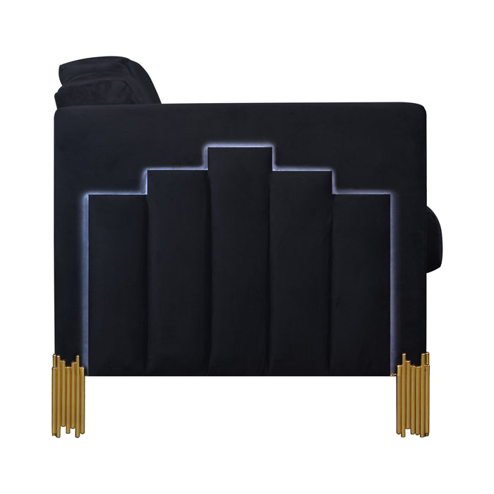 EMPIRE LIGHTED LOVESEAT-BLACK