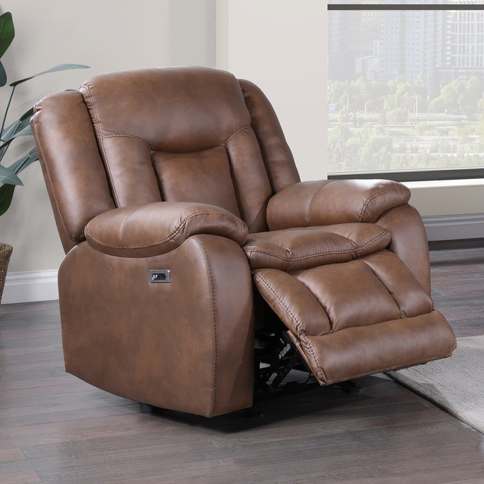 MORELLO  GLIDER RECLINER W/PWR FR- BROWN