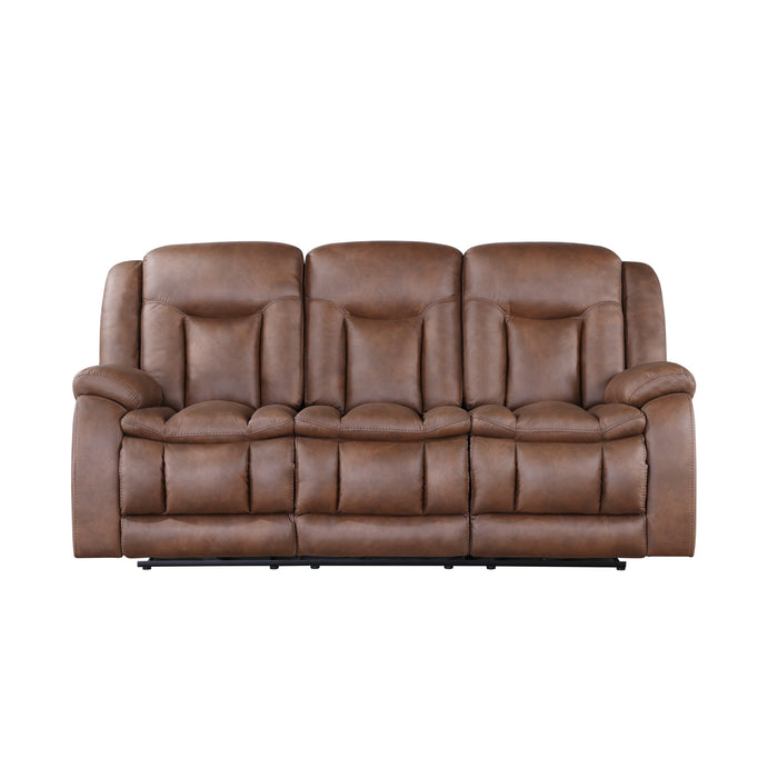 MORELLO  SOFA W/DUAL RECLINER- BROWN