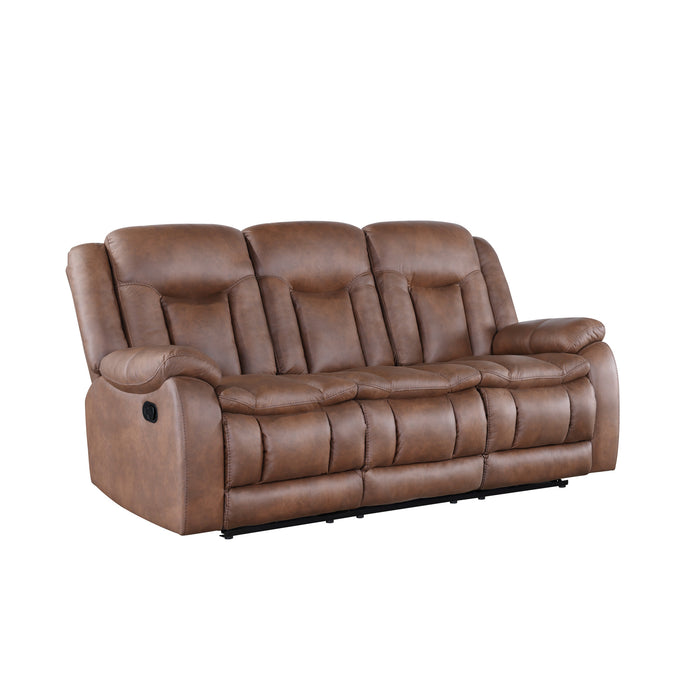 MORELLO  SOFA W/DUAL RECLINER- BROWN