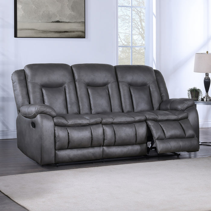 MORELLO  SOFA W/DUAL RECLINER- GRAY