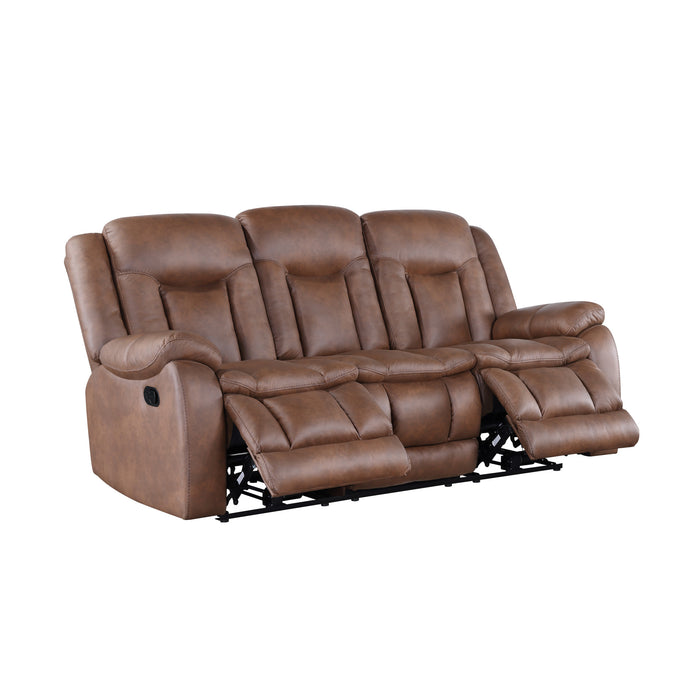 MORELLO  SOFA W/DUAL RECLINER- BROWN