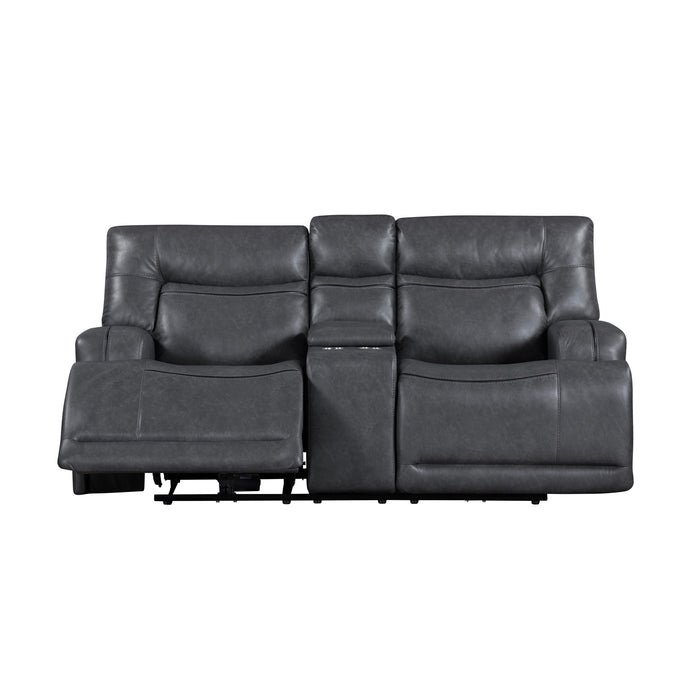 TITAN CONSOLE LOVESEAT W/ DUAL RECLINERS-GRAY