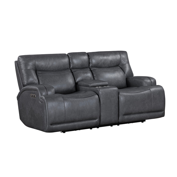 TITAN CONSOLE LOVESEAT W/PWR HR & FR-GRAY