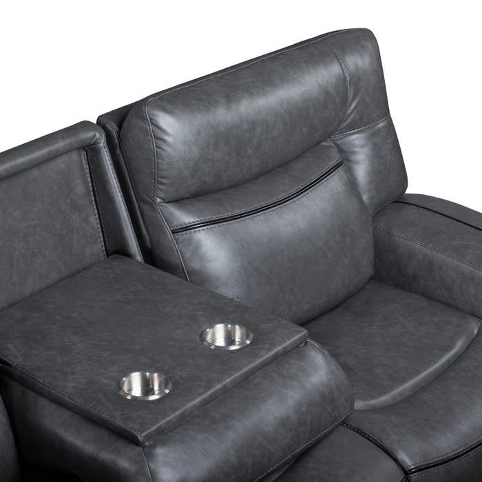 TITAN  SOFA W/DUAL RECLINER-GRAY