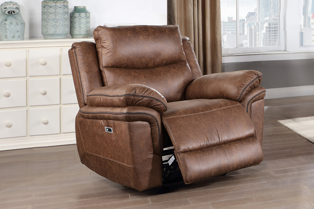 RYLAND GLIDER RECLINER W/PWR FR- BROWN