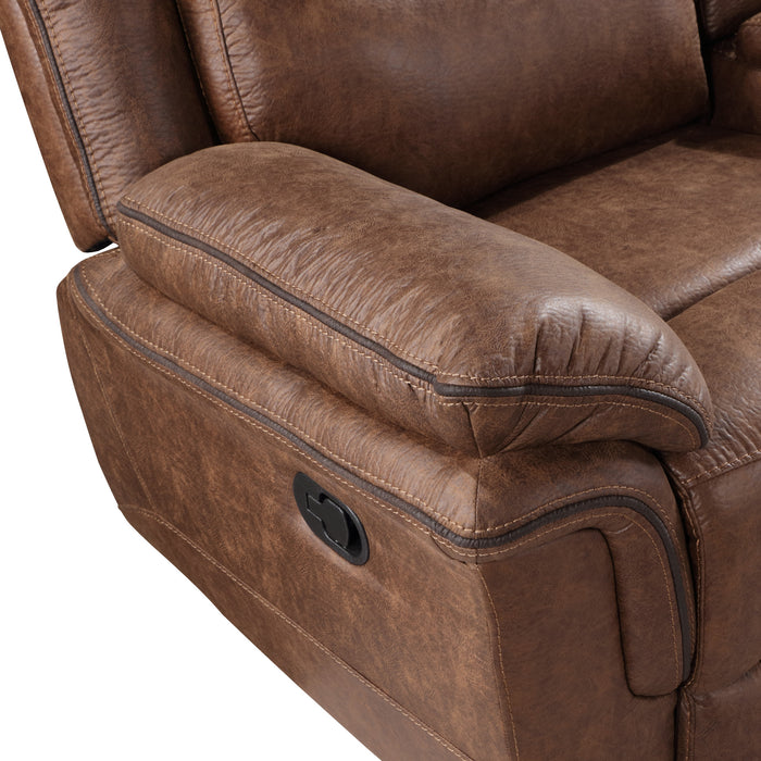 RYLAND SOFA W/DUAL RECLINER- BROWN