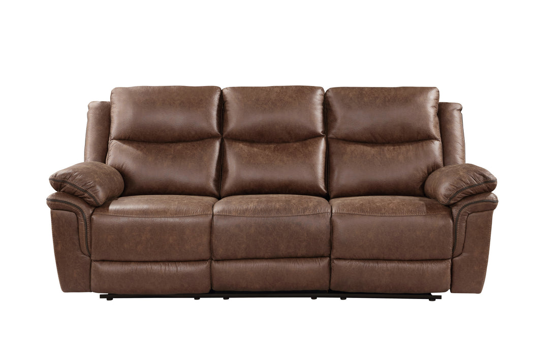 RYLAND SOFA W/DUAL RECLINER- BROWN