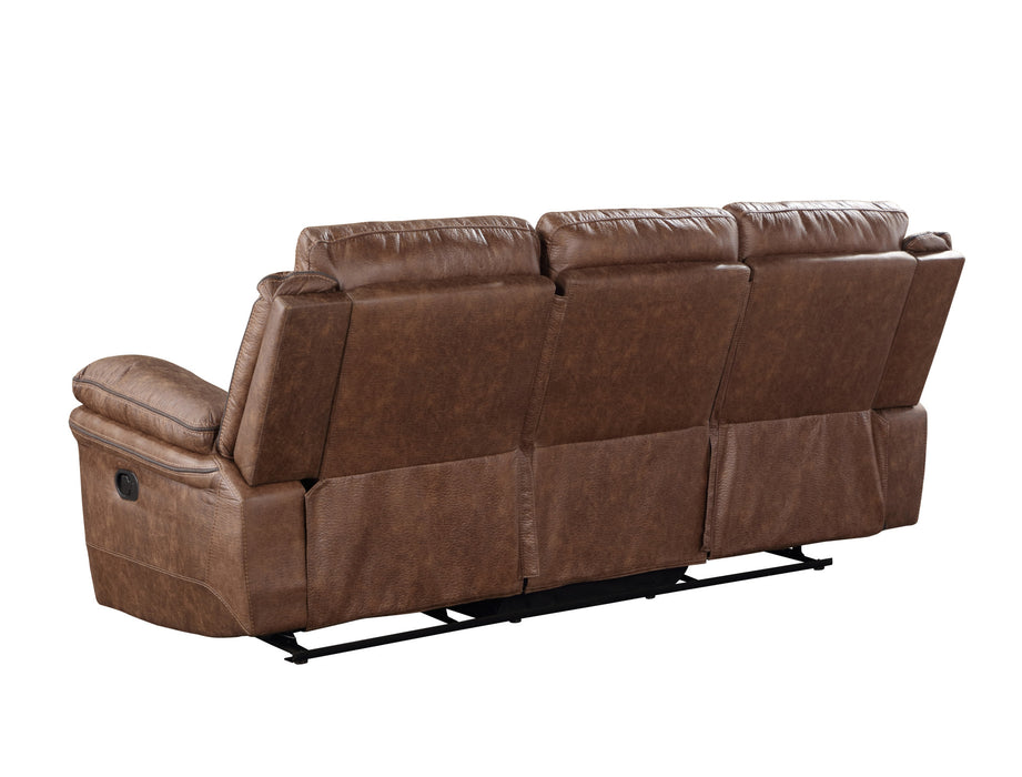 RYLAND SOFA W/DUAL RECLINER- BROWN