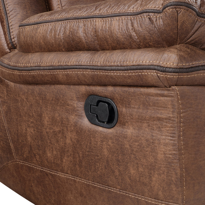 RYLAND SOFA W/DUAL RECLINER- BROWN