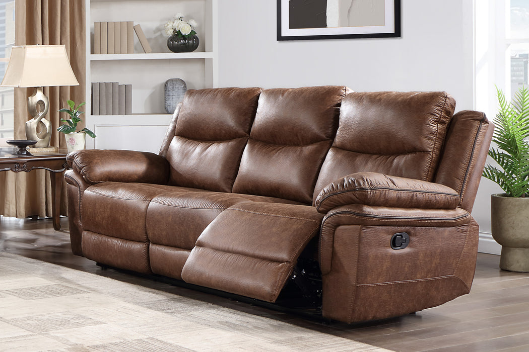 RYLAND SOFA W/DUAL RECLINER- BROWN