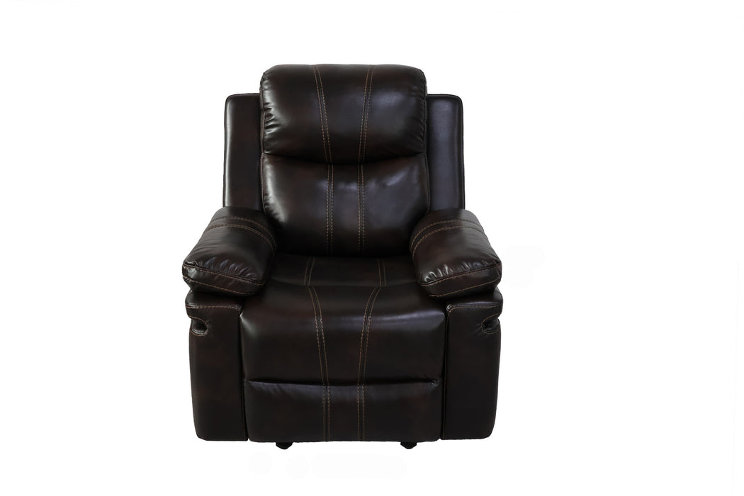 KELLEN GLIDER RECLINER-BROWN