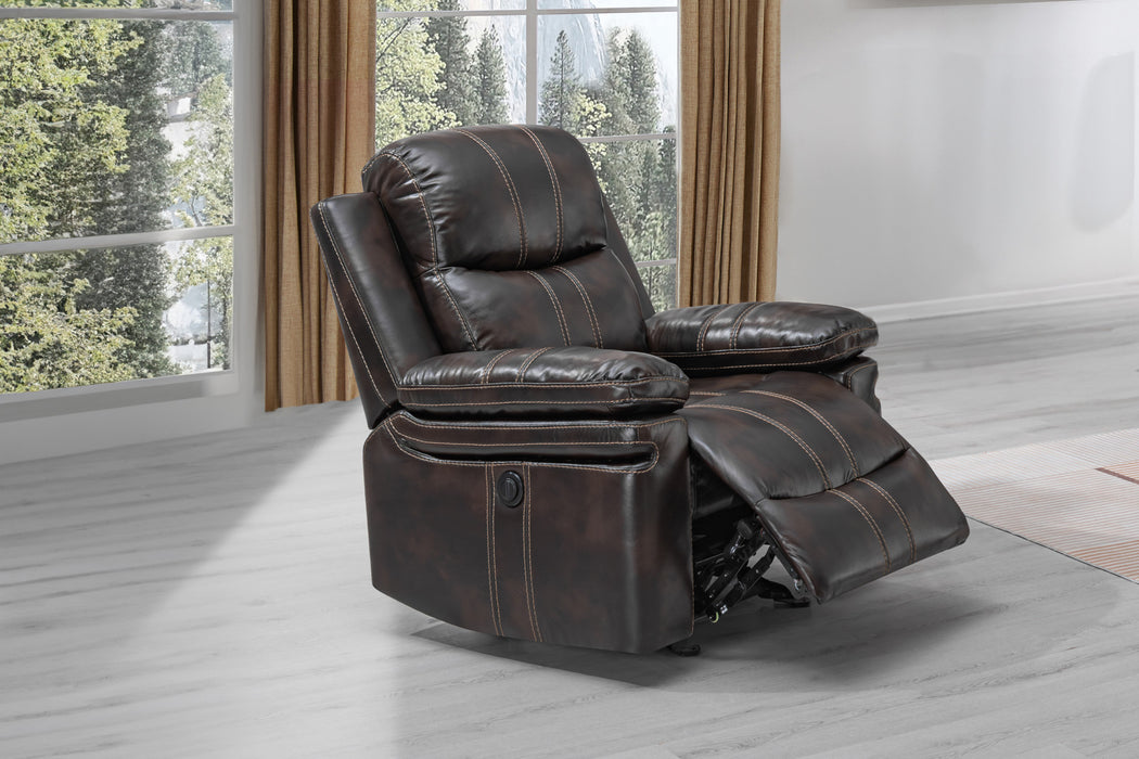 KELLEN GLIDER RECLINER W/PWR FR-BROWN