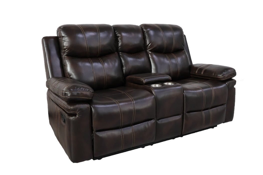 KELLEN CONSOLE LOVESEAT W/ PWR FR-BROWN