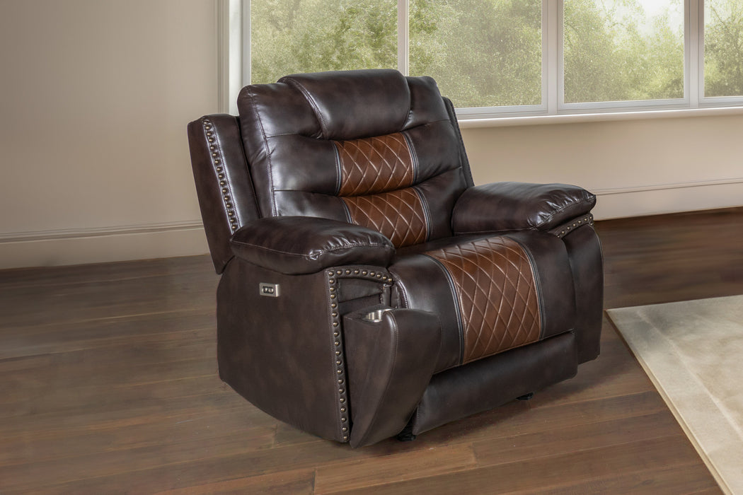 NIKKO GLIDER RECLINER W/PWR FR-BROWN