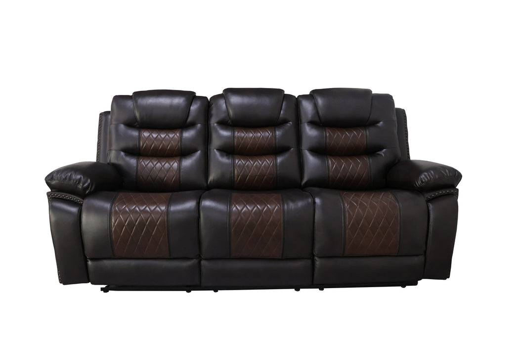 NIKKO  SOFA W/DUAL RECLINER-BROWN