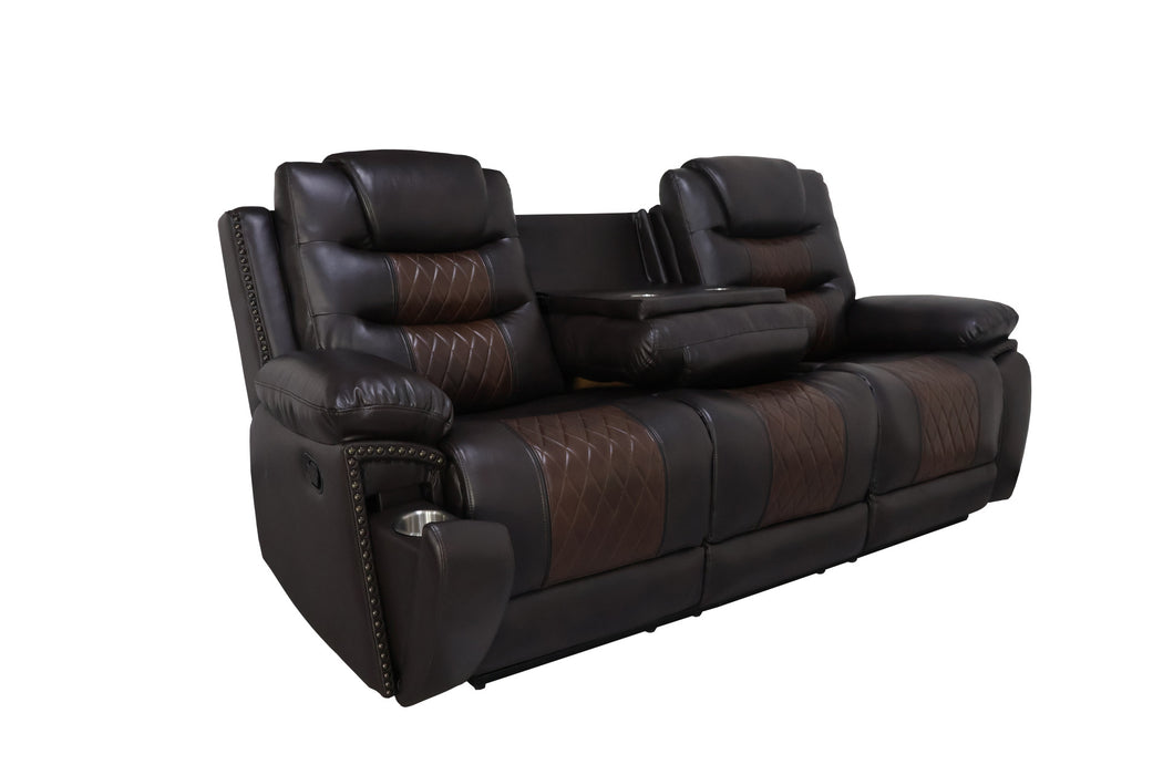 NIKKO  SOFA W/DUAL RECLINER-BROWN