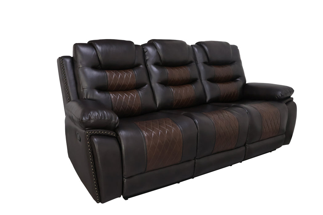 NIKKO  SOFA W/DUAL RECLINER-BROWN