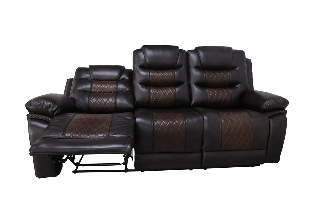 NIKKO  SOFA W/DUAL RECLINER-BROWN