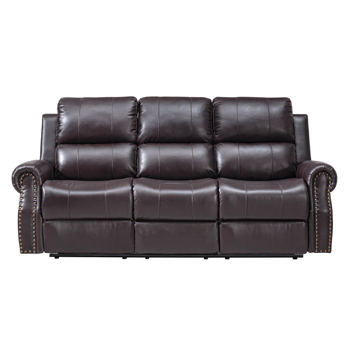 SIERRA  SOFA W/DUAL RECLINERS-BROWN