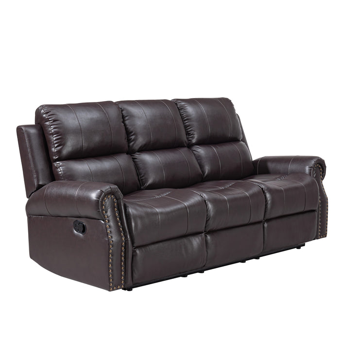 SIERRA  SOFA W/DUAL RECLINERS-BROWN