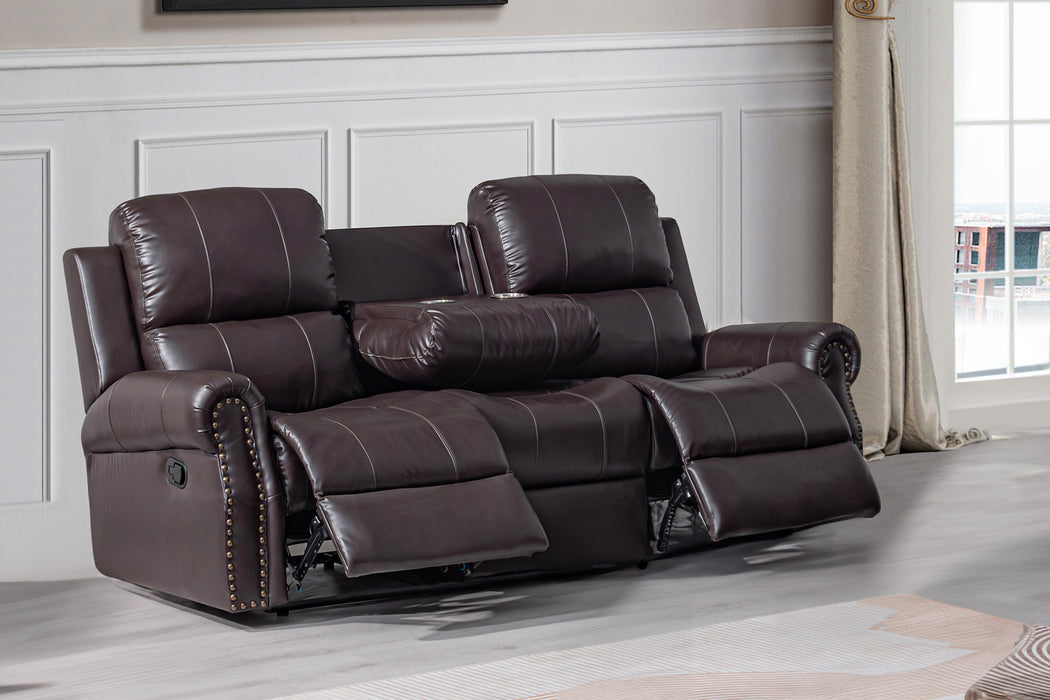 SIERRA  SOFA W/DUAL RECLINERS-BROWN