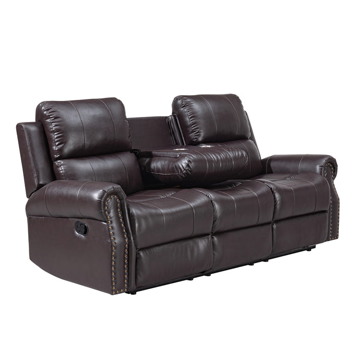 SIERRA  SOFA W/DUAL RECLINERS-BROWN