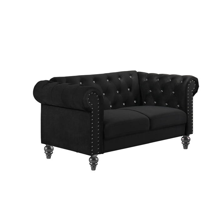 EMMA CRYSTAL LOVESEAT-BLACK