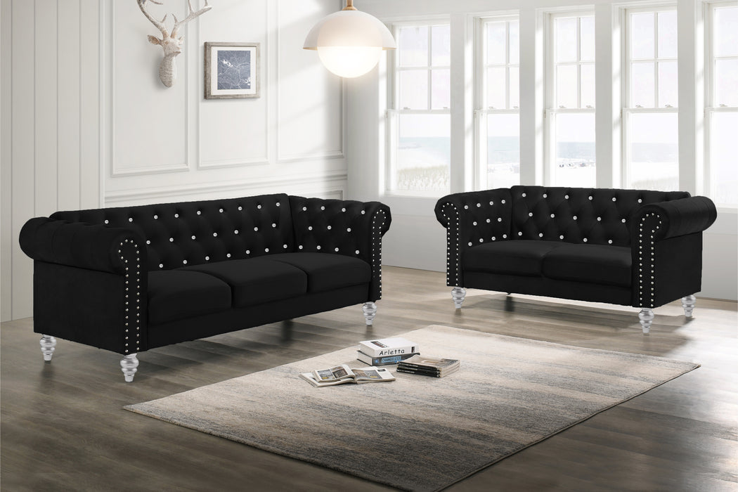 EMMA CRYSTAL LOVESEAT-BLACK