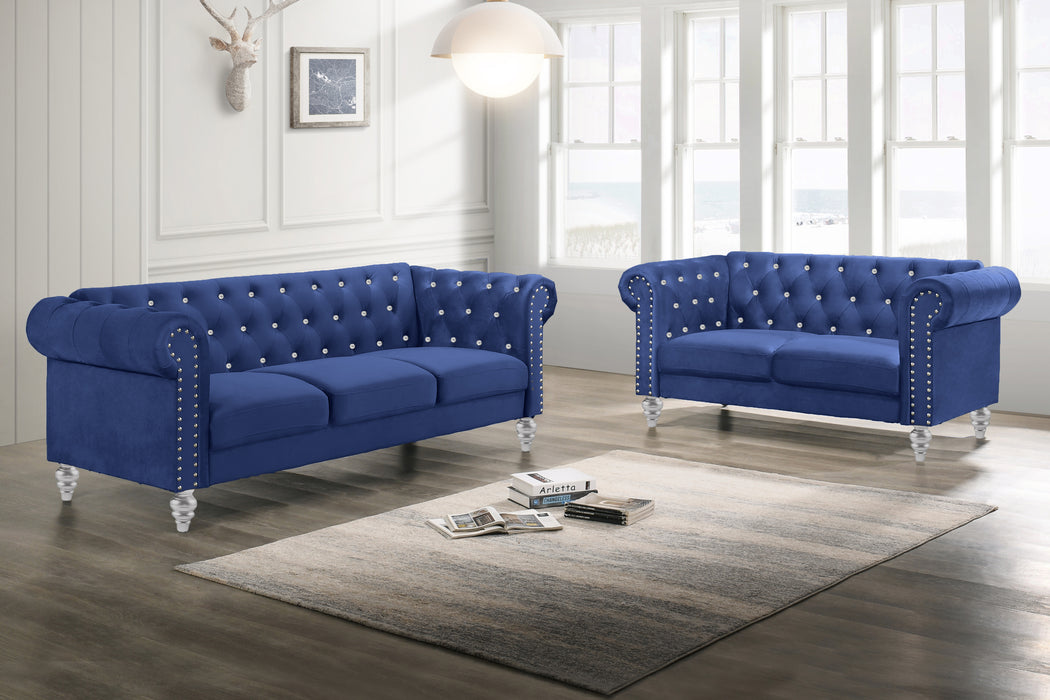 EMMA CRYSTAL LOVESEAT-ROYAL BLUE