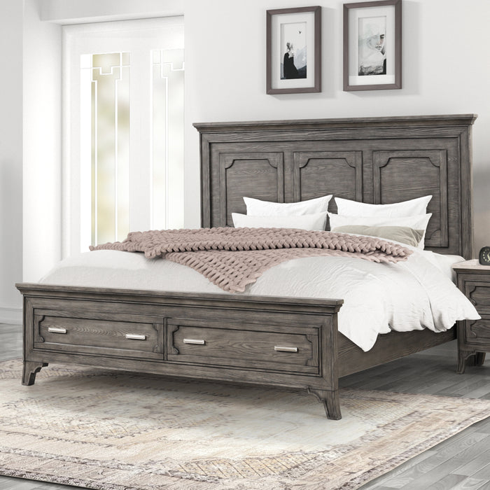 LISBON 6''0" WESTERN KING BED-GRAY