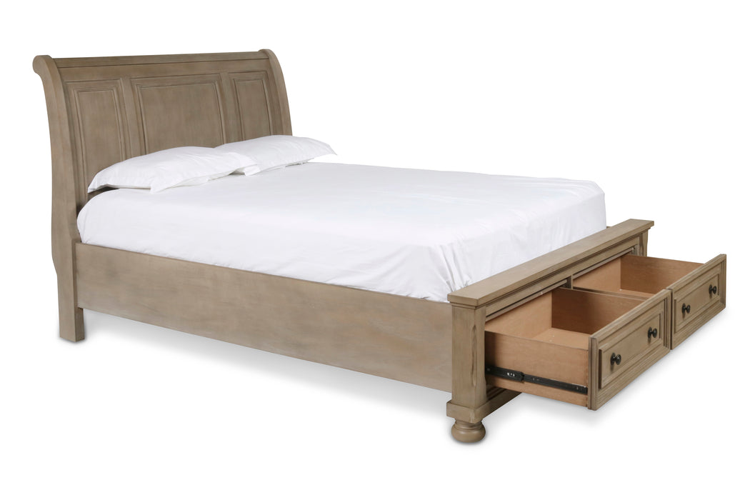 ALLEGRA Q BED-PEWTER