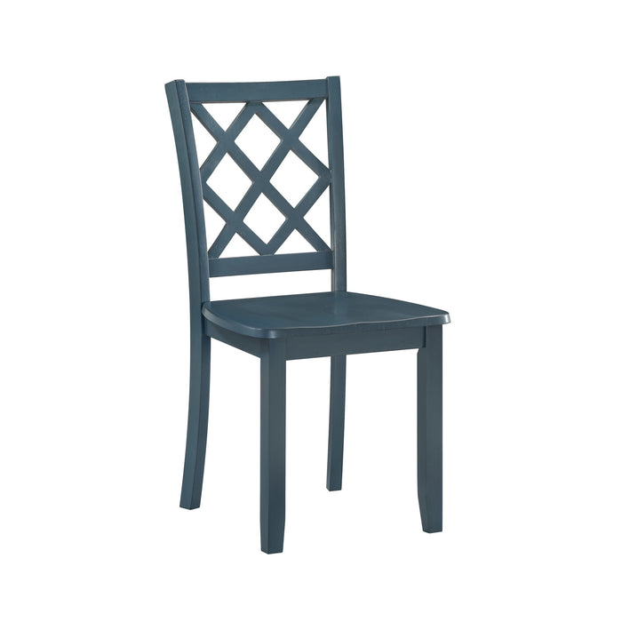 TRELLIS 5 PC DINING SET, TABLE & 4 CHAIRS -  BLUE