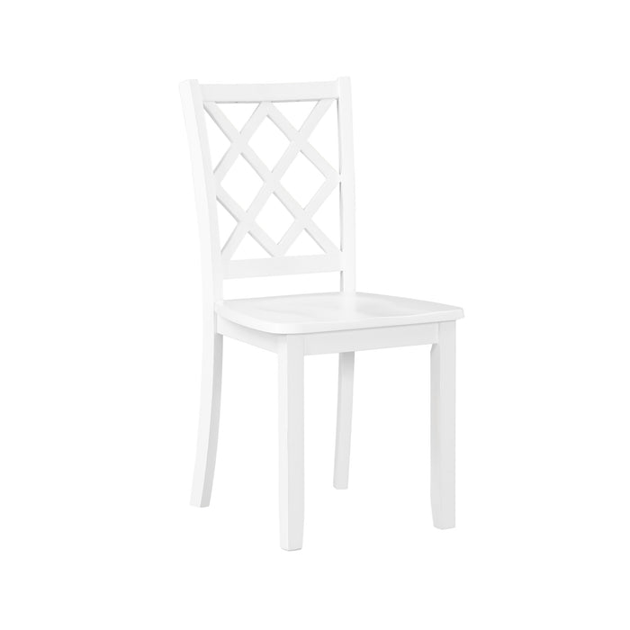 TRELLIS 5 PC ROUND DINING SET, TABLE & 4 CHAIRS -  WHITE