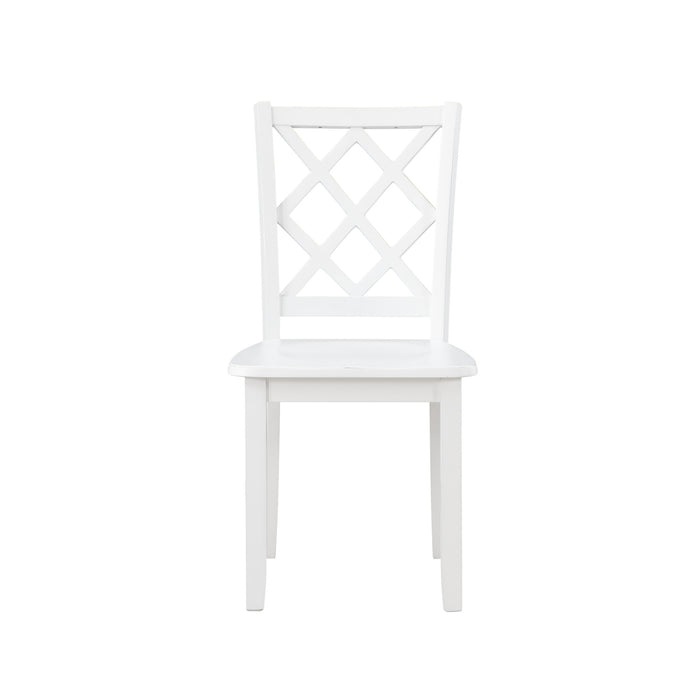 TRELLIS 5 PC ROUND DINING SET, TABLE & 4 CHAIRS -  WHITE